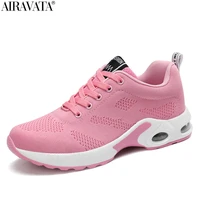 womens fashion air cushion lace up sports shoes breathable mesh casual running sneakers