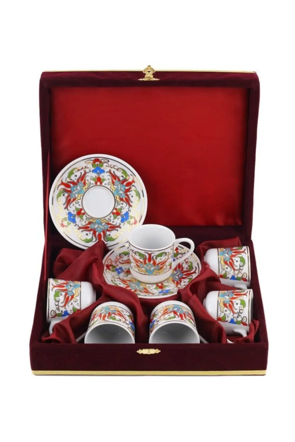 

Amazing Turkish Greek Arabic Coffee & Espresso Cup Set Porcelain Cup Set for 6
