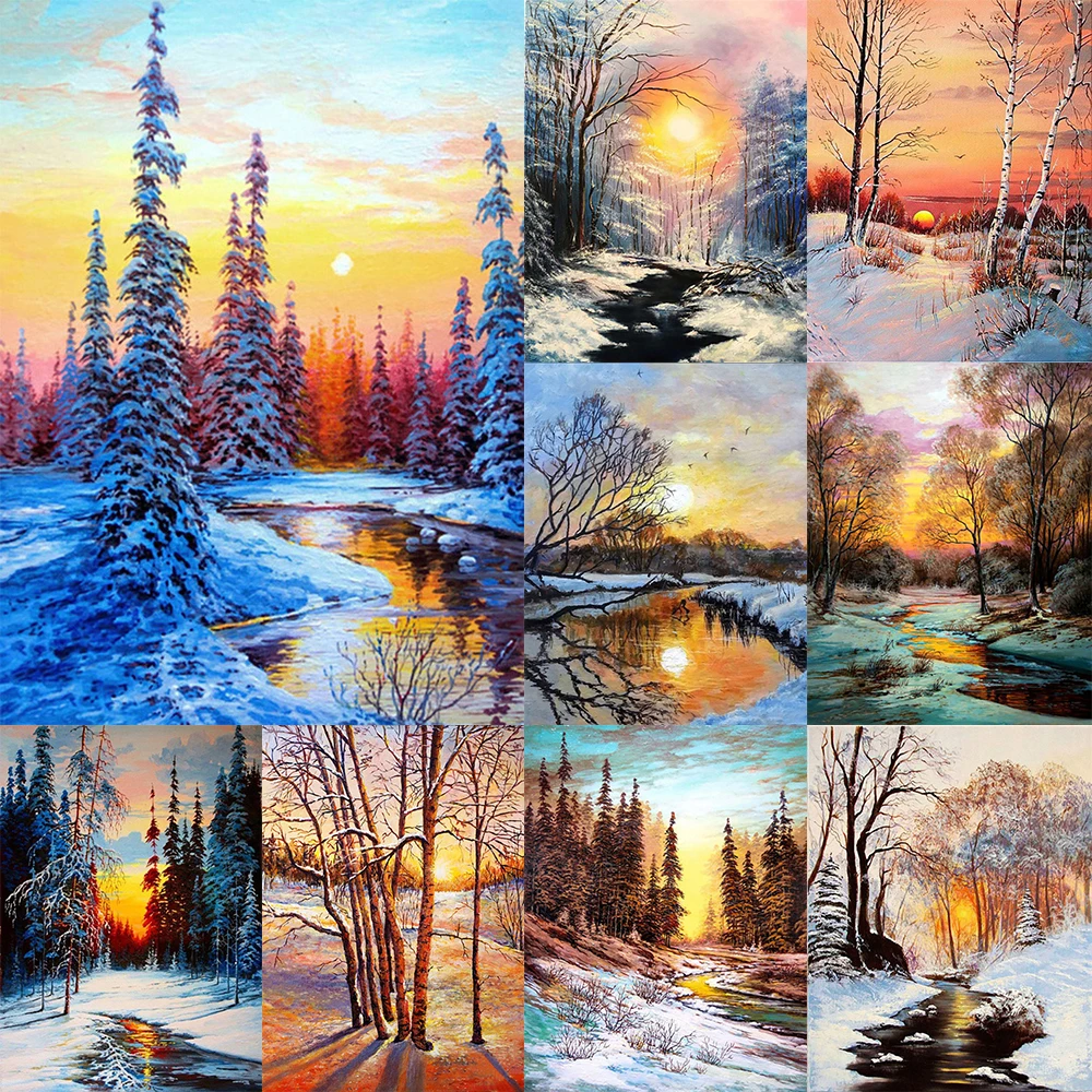 

Adult Crafts Diamond Painting Landscape Full Drills Mosaic Sunset Jewel Cross Stitch Handmade Diy Art Paint Home Wall Decor