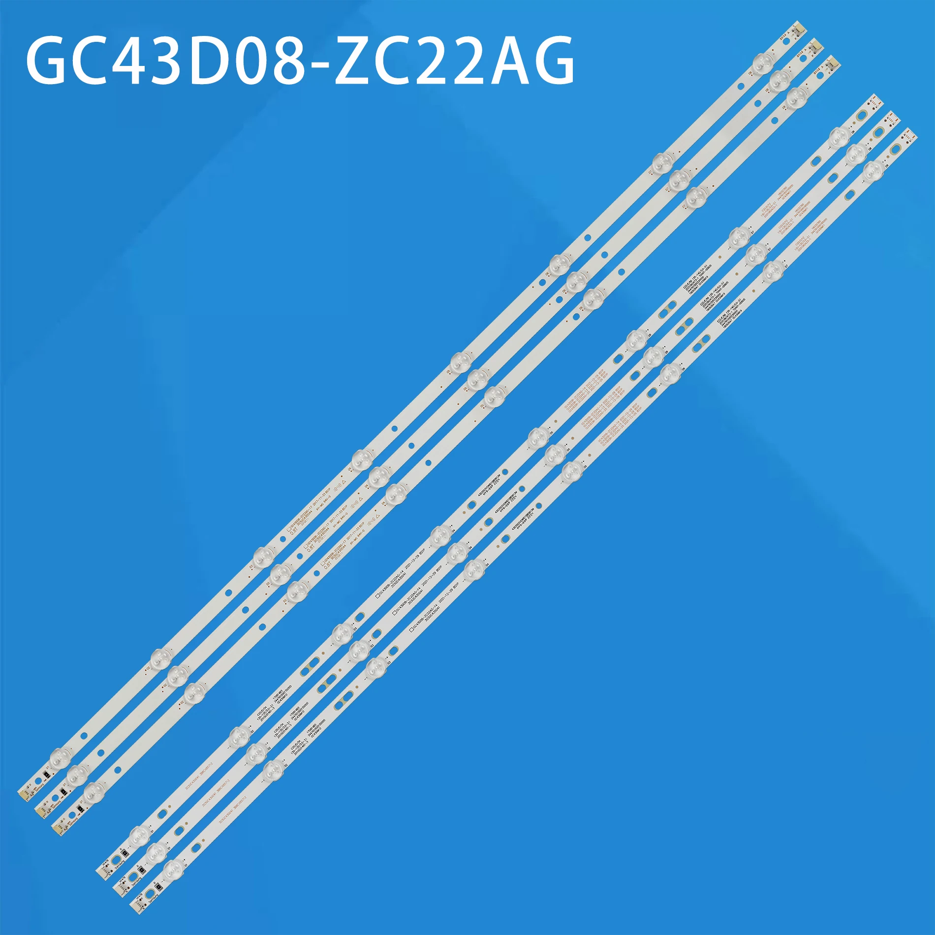 Фото Светодиодная лента для подсветки для Samsung UE43J5202 UE43J5272 GC43D08-ZC22AG-13 14 15 17 23 HV430FHD-NLA 303GC430044 303GC430043, 3 шт./комплект №1