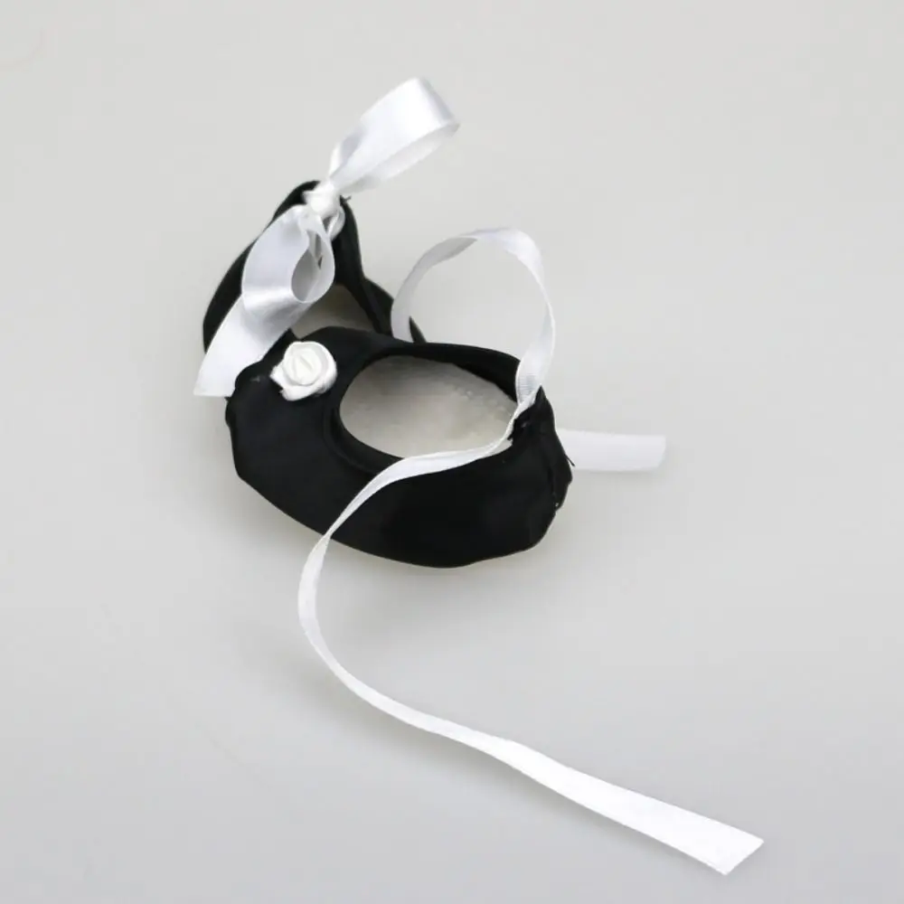 1 пара тканевых кукольных туфель с бантом мини-балетки ручной работы завязками