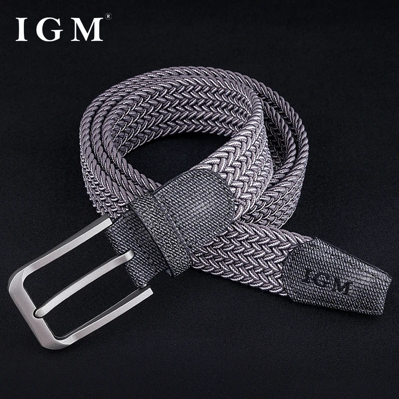 Trendy Men's Woven Canvas Belt with Elastic Stretch for Sports and Casual Wear