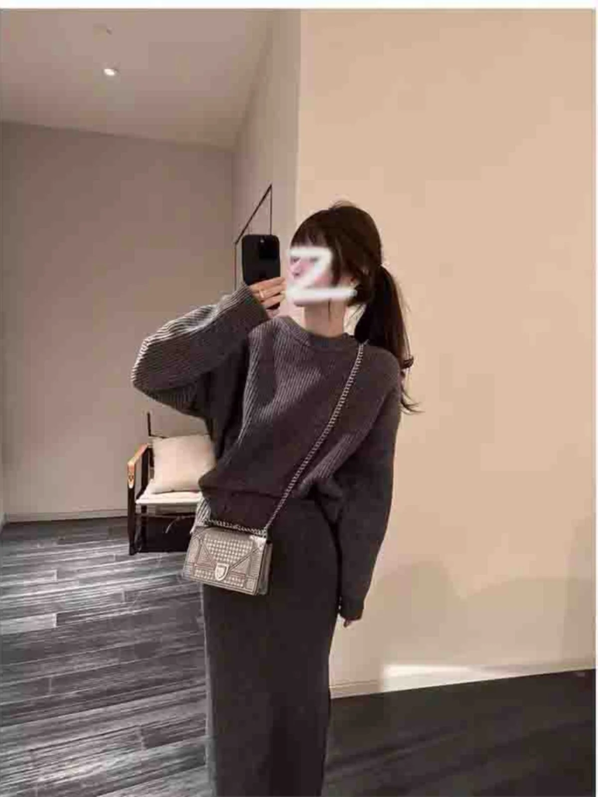 Idle Sle Wear Вязаный костюм Платье Женский осенне-зимний новый корейский Юбка с