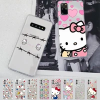 bandai hello kitty cat phone case for samsung s20 s10 lite s21 plus for redmi note8 9pro for huawei p20 clear case