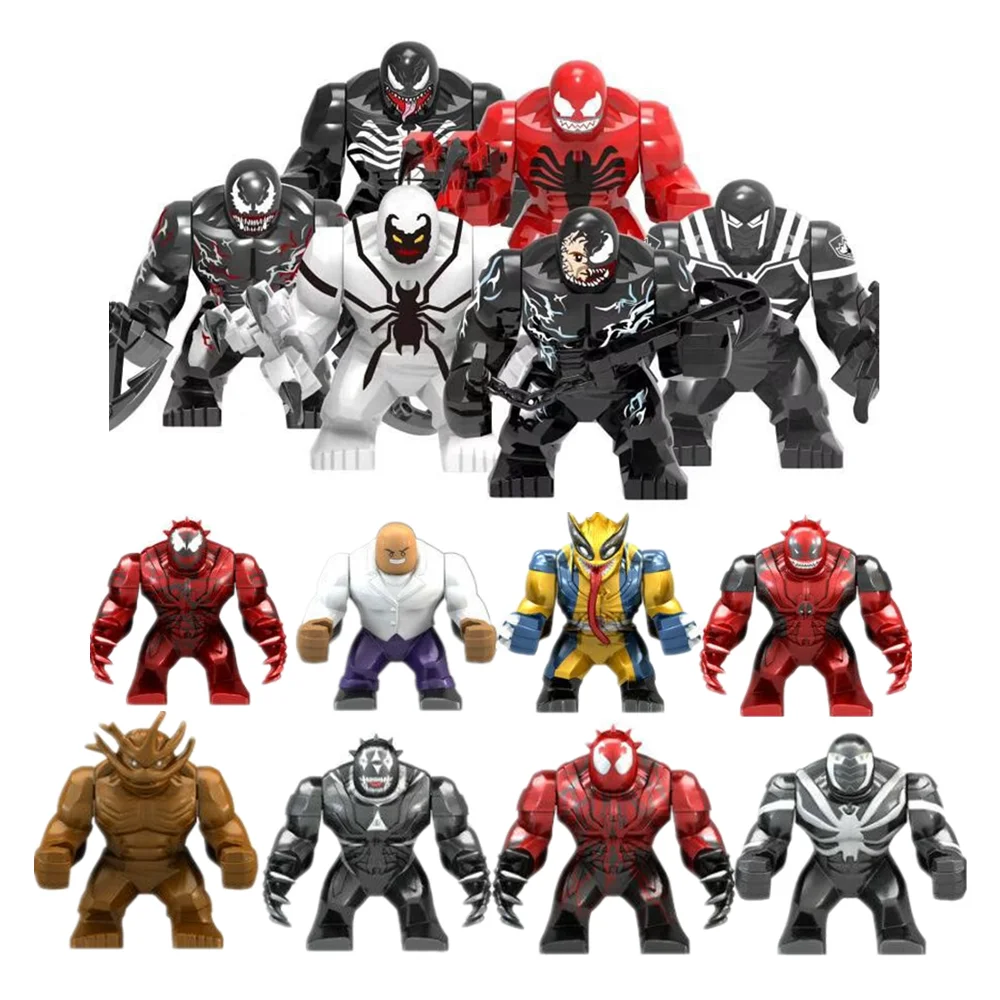 

Big Size Ant Spider Iron Captain Carnage Venom Deadpool Wolverine America Anti-Hulk Large Building Block Figures Toy For Kids