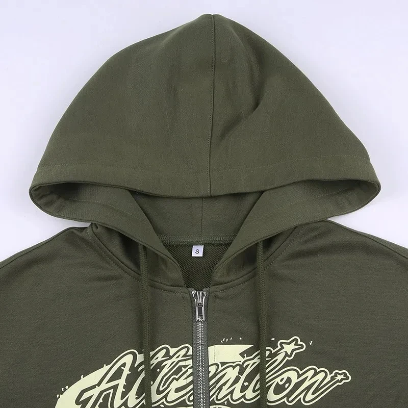 2024 модная брендовая военная зеленая куртка с капюшоном и длинными рукавами