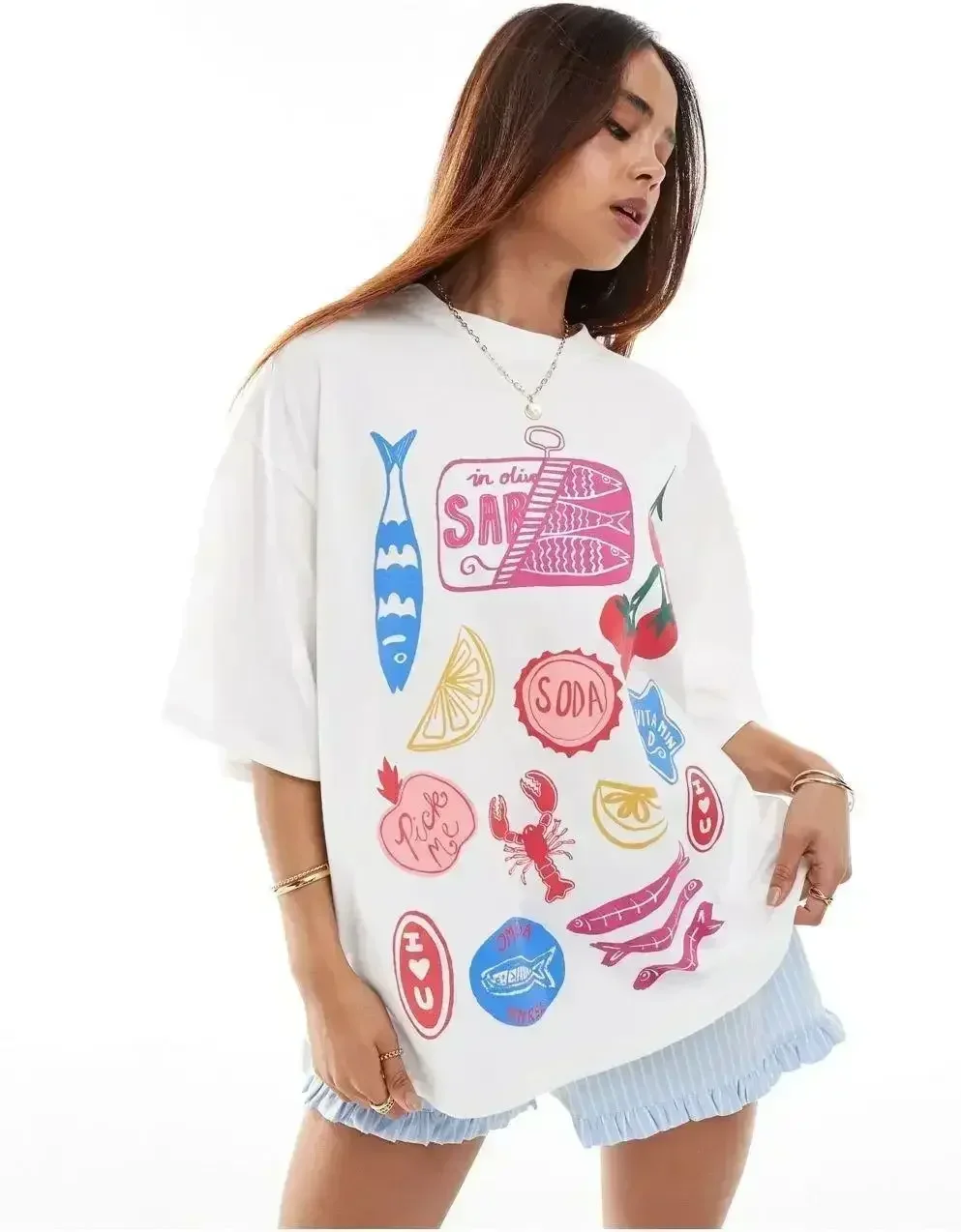 Oversized T-Shirt Hip Hop Women T Shirt Clothes Kanji Print Tshirt Short Sleeve Loose Streetwear Harajuku Tops Y2k Tees