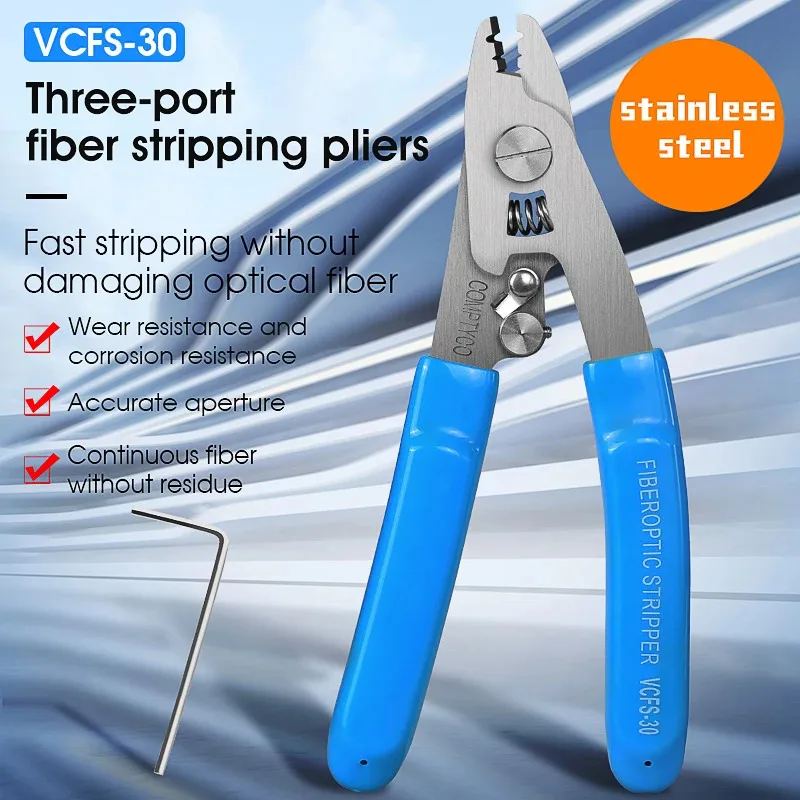 

Free shipping Fiber Optical Stripper Fiber Optic Tool Kit VCFS-20/30 superior quality Stainless steel Fiber Optical Stripper