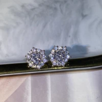 2022 new trend super sparkling square diamond earring for women genuine hypoallergenic valentines day gift jewelry