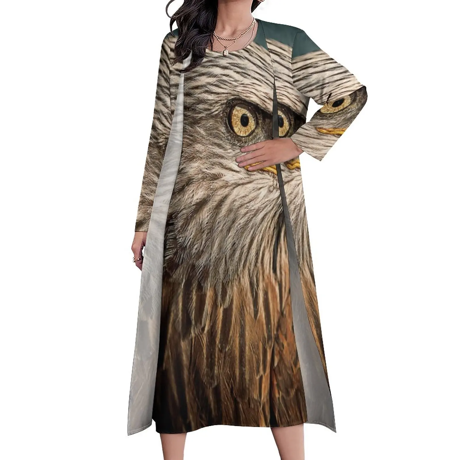 

Wild Eagle Dress Bald Eagles Animal Party Maxi Dress Two-Piece Printed Boho Beach Long Dresses Street Fashion Oversized Clothes