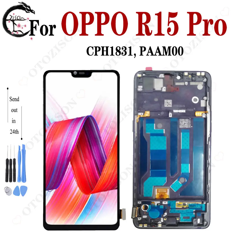 TFT R15 Pro дисплей для OPPO R15 Pro LCD с рамкой CPH1831 PAAM00 сенсорный экран дигитайзер в сборе Замена R15pro LCD