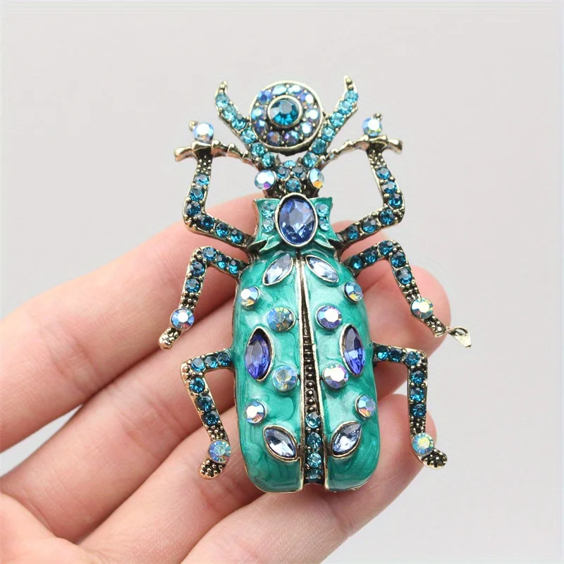 Винтажная эмалированная брошь Scarab женская модная корсажная в форме жука
