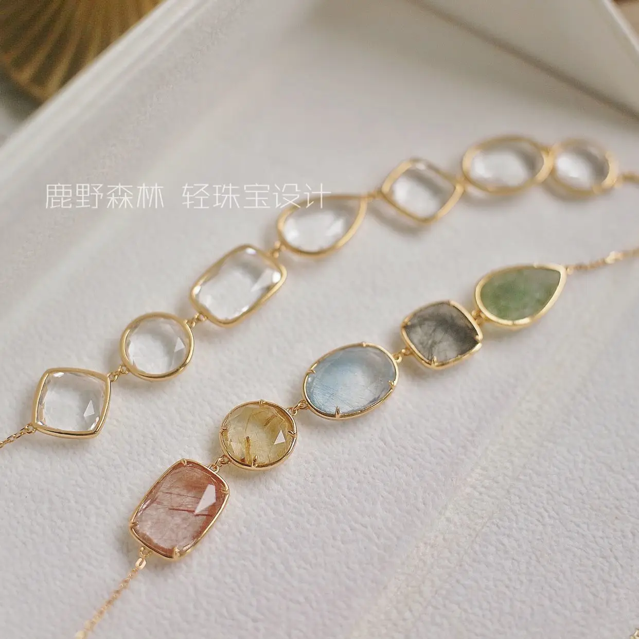 Japanese Ginza New Transparent White Crystal Colored Bracelet Girl Gift | Bracelets