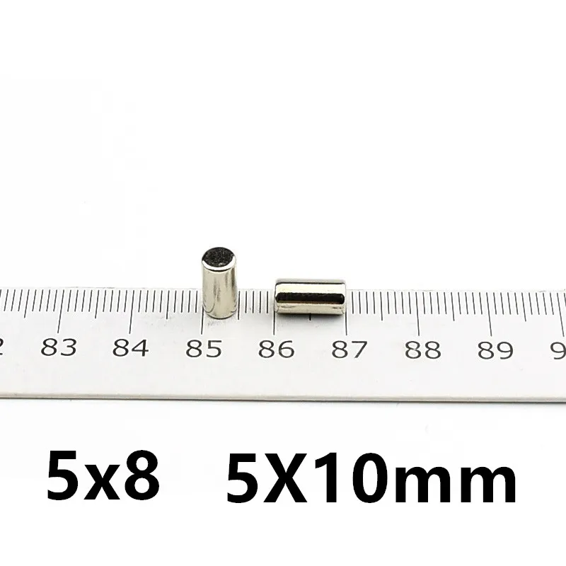 

NdFeB Magnetic Cylinder Diameter 5x10 5x8mm N42 Rod Powerful Neodymium Magnets Rare Earth Permanent Lab Magnets 100pcs