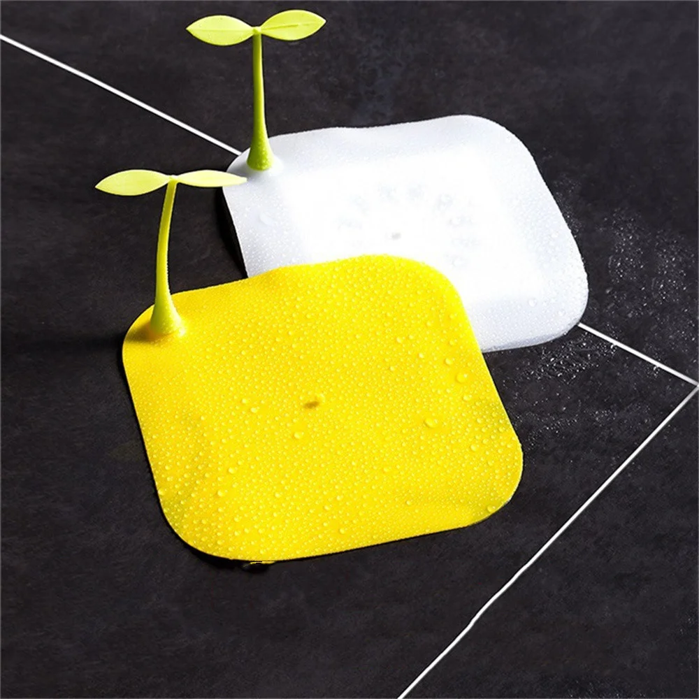 

Cute Small Bean Sprouts Floor Strain Bathroom Silicone Sewer Sink Filter Hair Strainer Deodorant Anti-insect Floor Drain Cover