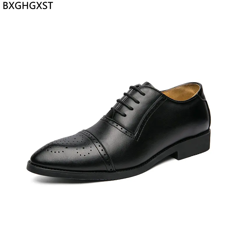 

Коричневые оксфорды, броги для мужчин 2023, черные мужские классические туфли, кожаные официальные офисные туфли, мужская обувь, мужская обувь
