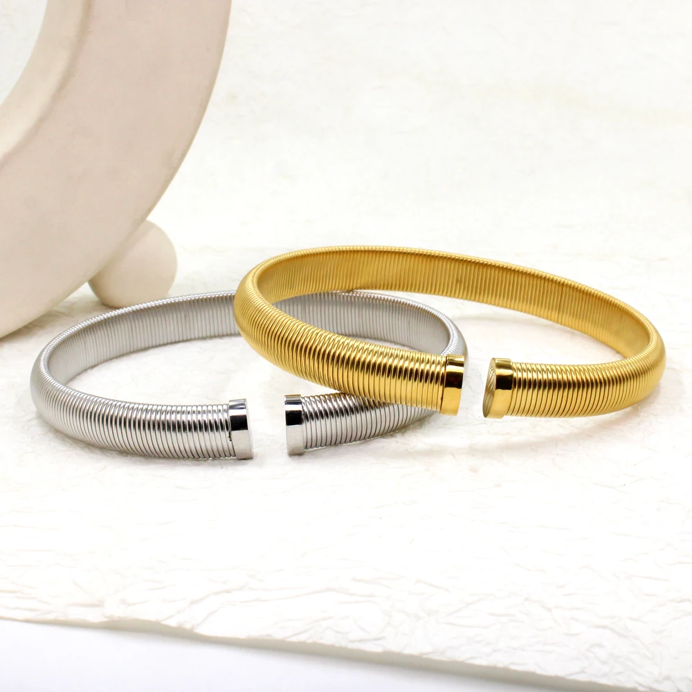 USENSET Новое изысканное колье-манжета из нержавеющей стали женское ожерелье с