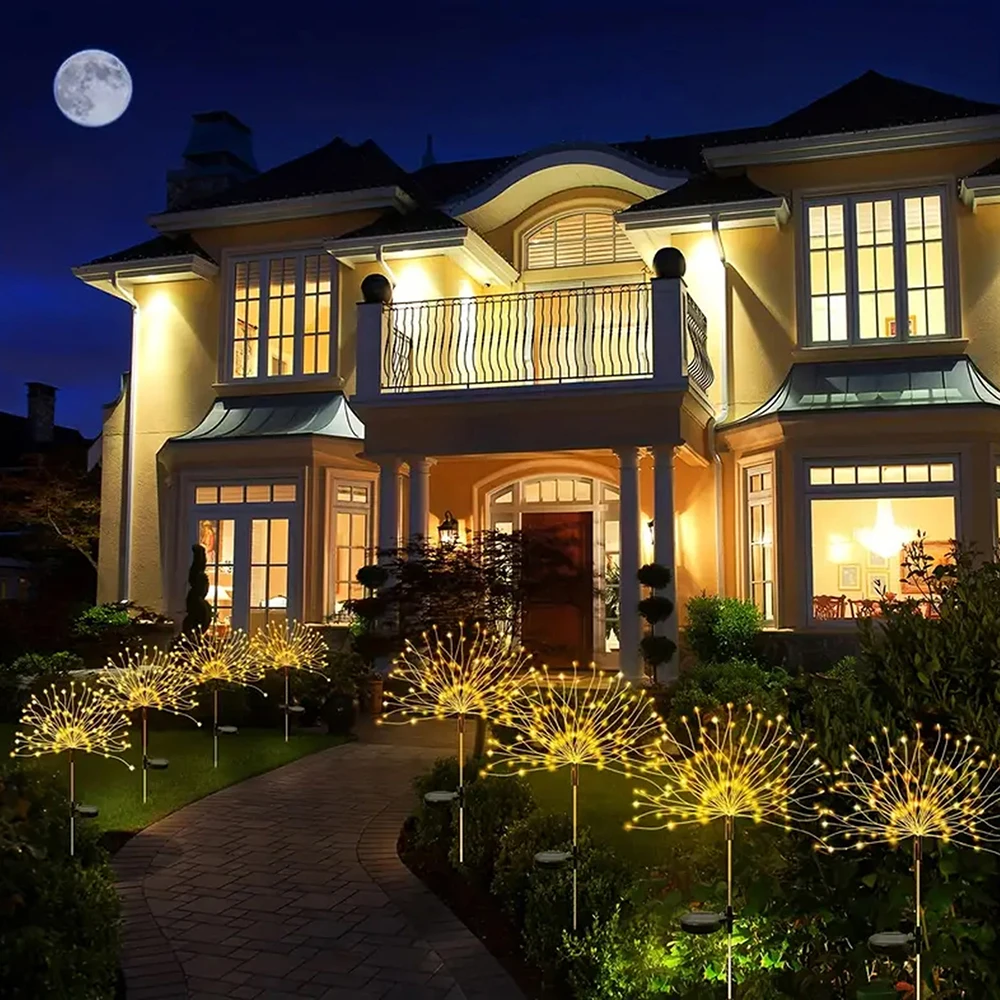 Фейерверки на солнечной энергии 490 светодиодов водонепроницаемые для садового