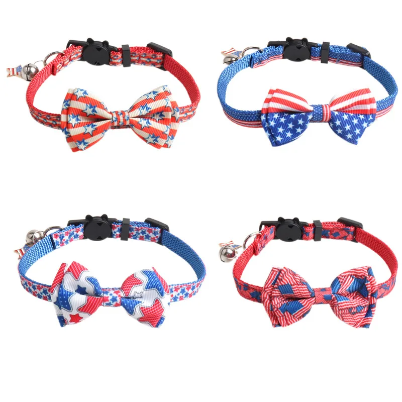 

Cat Collars Cat Supplies Adjustable Accessories Fashion Bow Collars with Bells Puppy Dogs Kittens Cats Necklace Pet Products