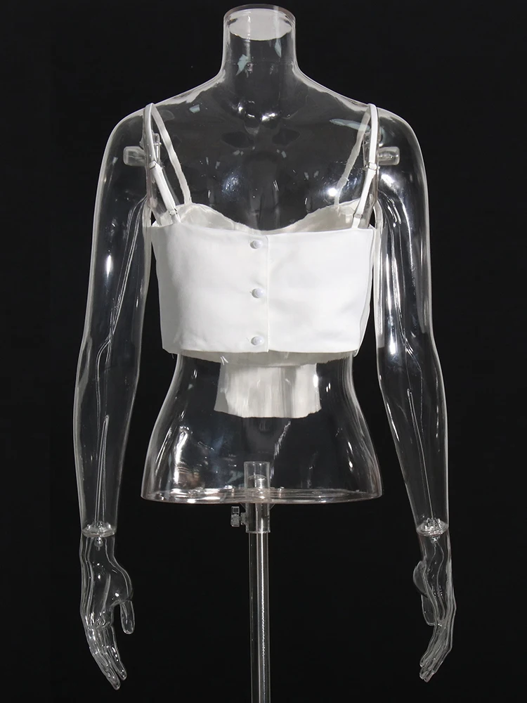 Женский топ с бантом и квадратным вырезом без рукавов