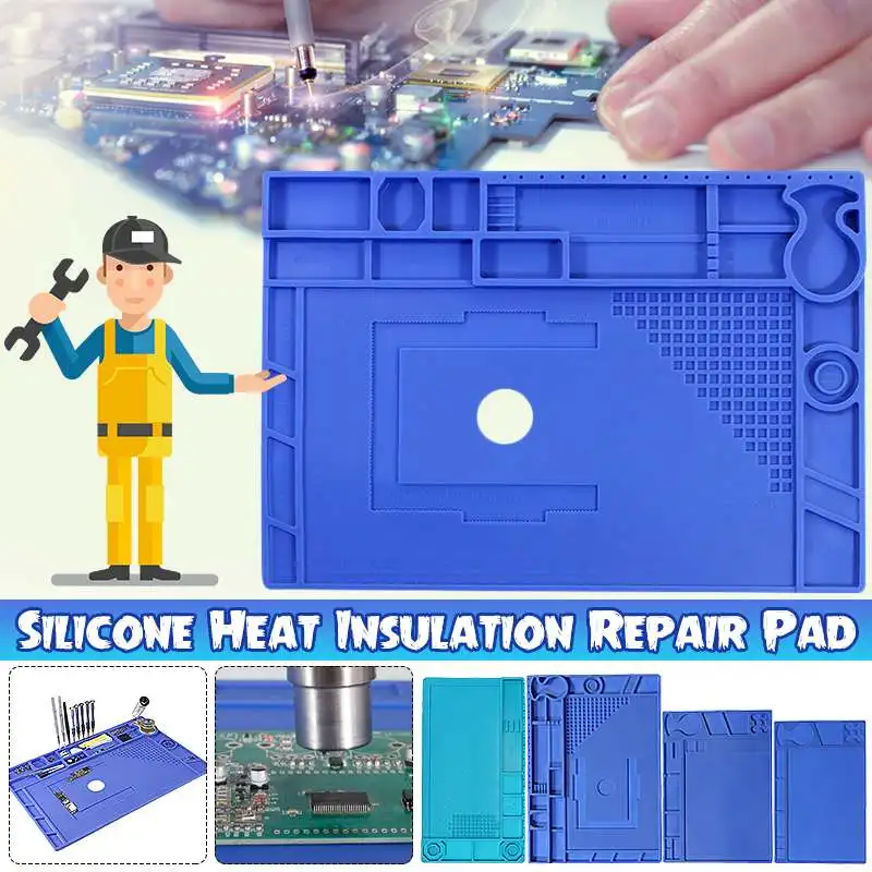 

Repair Pad Insulation 530 Degree Heat-Resistant Soldering Station Silicon Soldering Mat Work Pad Desk Platform Maintenance Tool