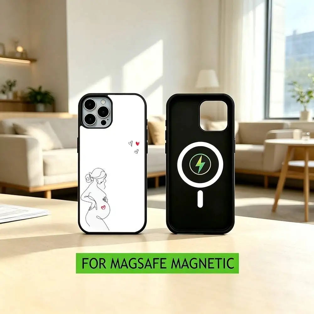Чехол для телефона Baby Mom Happy Mother's Day для iPhone 17, 16, 15, 14, 13, 12, 11 Plus, Pro, магнитный, с беспроводной зарядкой MagSafe (art.: 3920da25cb243) - 3920da25cb243