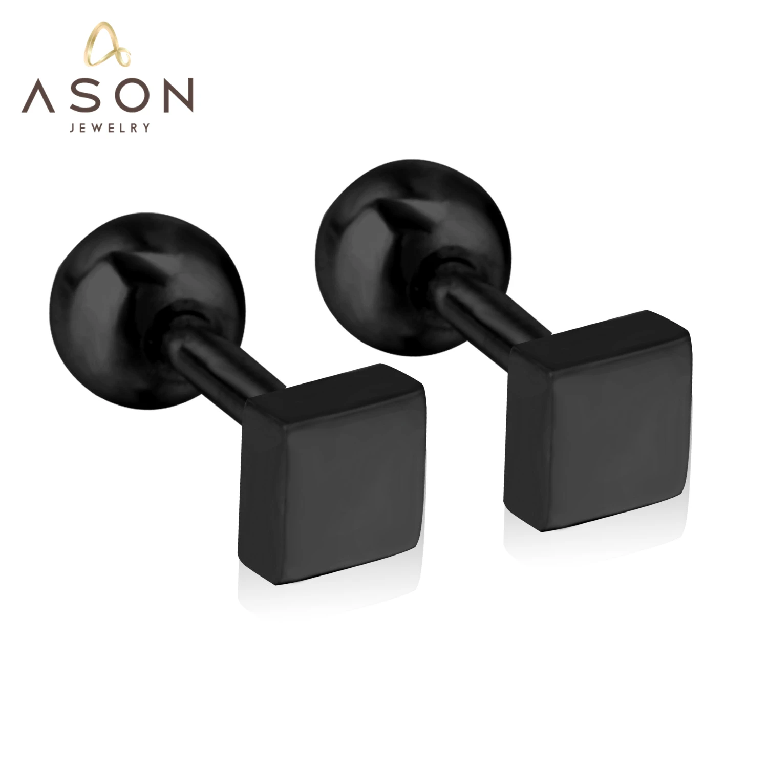 

ASONSTEEL 12 Pairs/Lot Rose Gold Color Stainless Steel Square Screw Stud Earrings For Women Classic Jewelry Wholesale Supplier