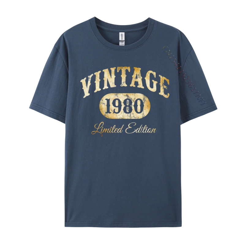 Vintage Made In 1980 Classic 44th T-shirts Birthday Plain Simple Style Comfortable Tshirts Autumn Camisa Cotton Tops Tees