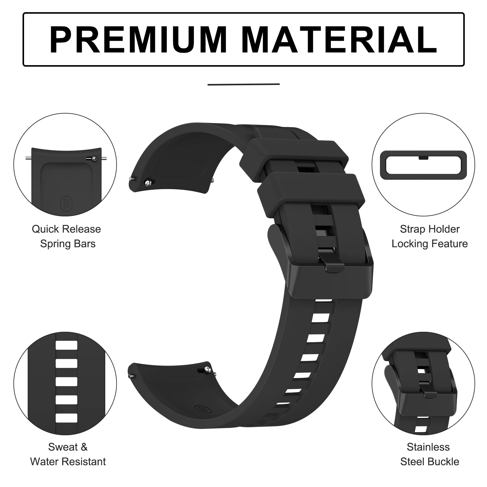 Фото Силиконовый ремешок 22 мм для Huawei Watch GT/GT 2/2pro 46 мм GT 2E, ремешок для часов Huawei Honor Watch Magic/Magic Watch 2, ремешок 46 мм №3