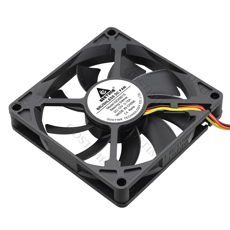 Gdstime 80 мм вентилятор DC 12V Cooler 80MM*15MM бесщеточный вытяжной охлаждения 8025 3PIN FG функция