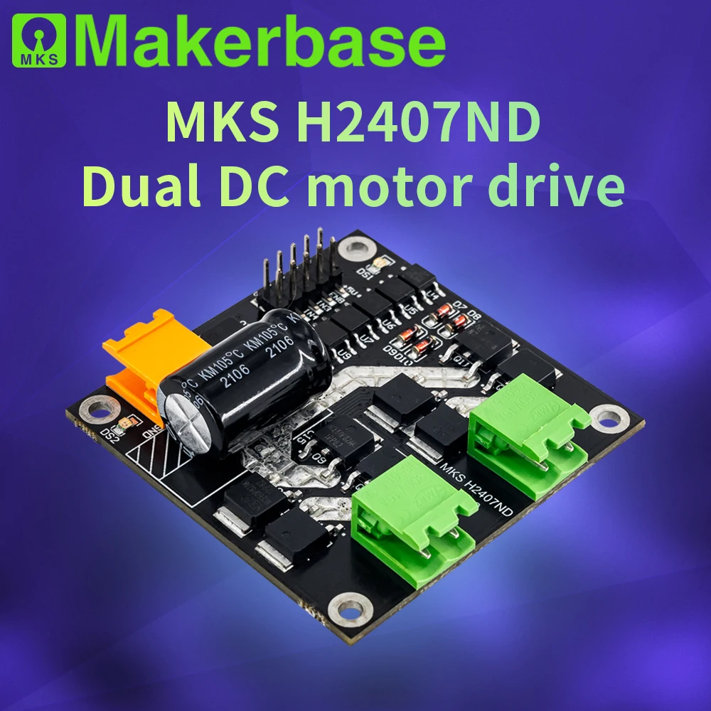 Makerbase H2407ND 24 В/7A 160 Вт двойная плата привода двигателя постоянного тока H Мост L298