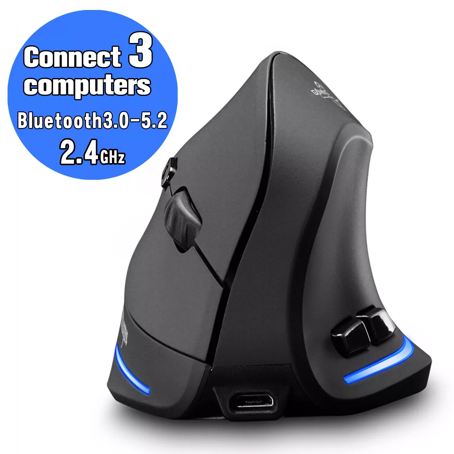 

Connect 3 computers Vertical Wireless Mouse Game Ergonomic Mouse RGB Optical Bluetooth connection USB Mice For Windows Mac 2400
