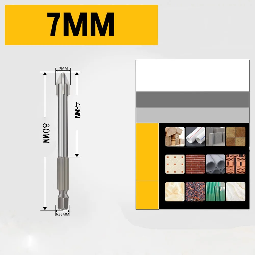

Cross Hex Cutting Sharp Wear-resistant Carbide Bit Cross Hex Drill Sets For Glass Ceramic Tile Ceramic Concrete Drilling