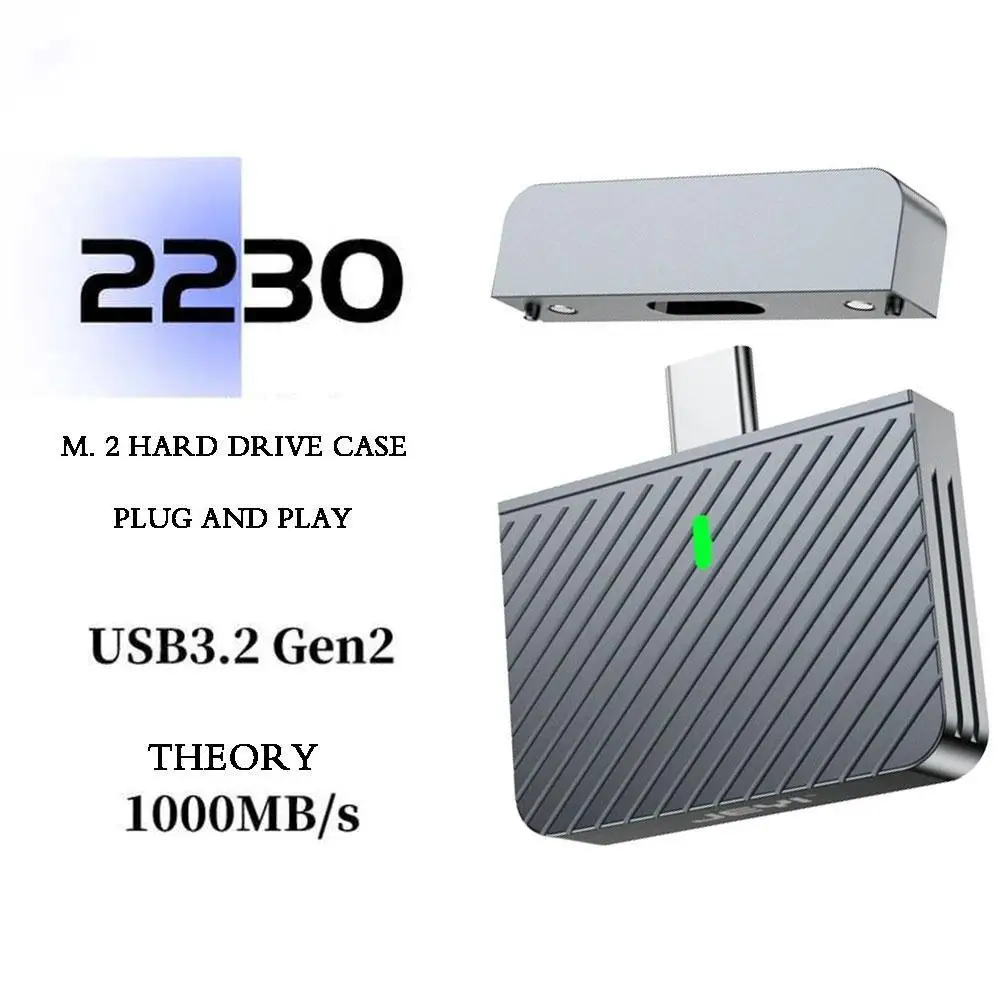 

M.2 NVMe 2230 SSD Enclosure Case USB A USB C Adapter 10Gbps USB3.2 Gen2 Portable Box For M2 2230 NVMe SN740/530/PM991a/BG4/BC711