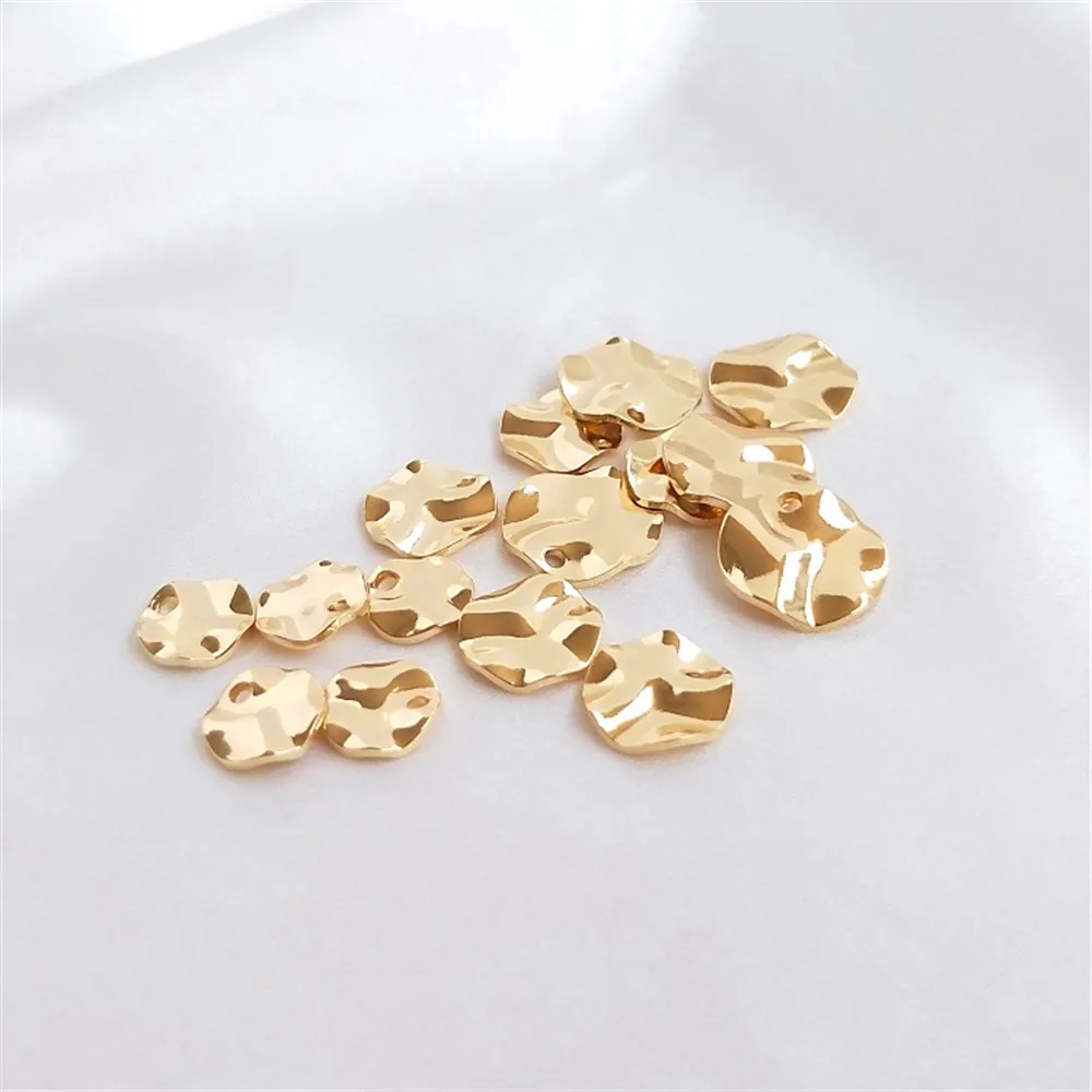 

14K Gold Filled Plated Wavy curved face round piece pendant DIY earring pendant accessories