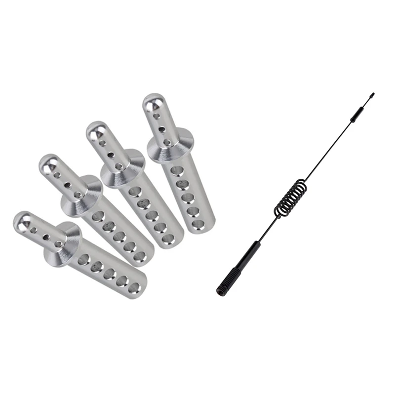 

4 шт. 108037(08007) серебряные крепления для кузова для HSP 94108 94111 94188 автомобиля и 1 антенна со сменными винтами