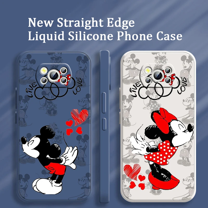 

Liquid Rope Cover Mickey Minnie Disney Cartoon Phone Case For Xiaomi Mi Poco M5s M5 X4 X3 M4 M3 F4 F3 GT Pro NFC 5G Soft Funda