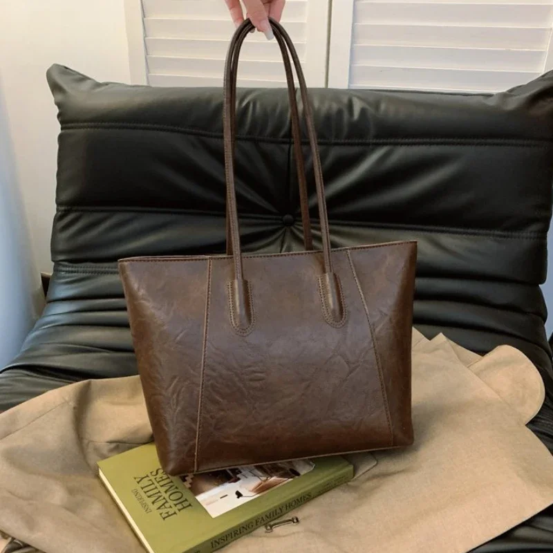 Женские сумки в стиле ретро из мягкой искусственной кожи большой емкости 2024