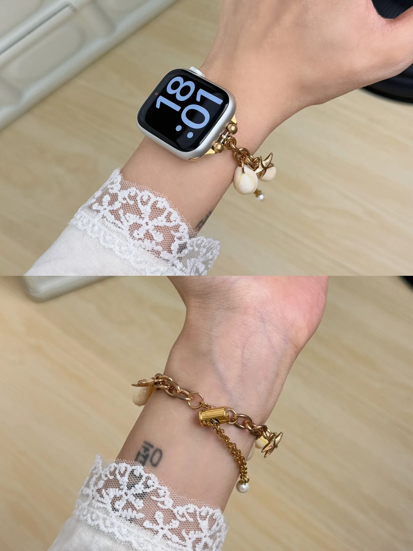 Фото Отличная металлическая звезда в виде морской звезды для ремешка Apple Watch серии 8/7/6/10/9 40 мм 41 мм 38 мм 42 мм 44 мм 45 мм 46 мм ремешок №1