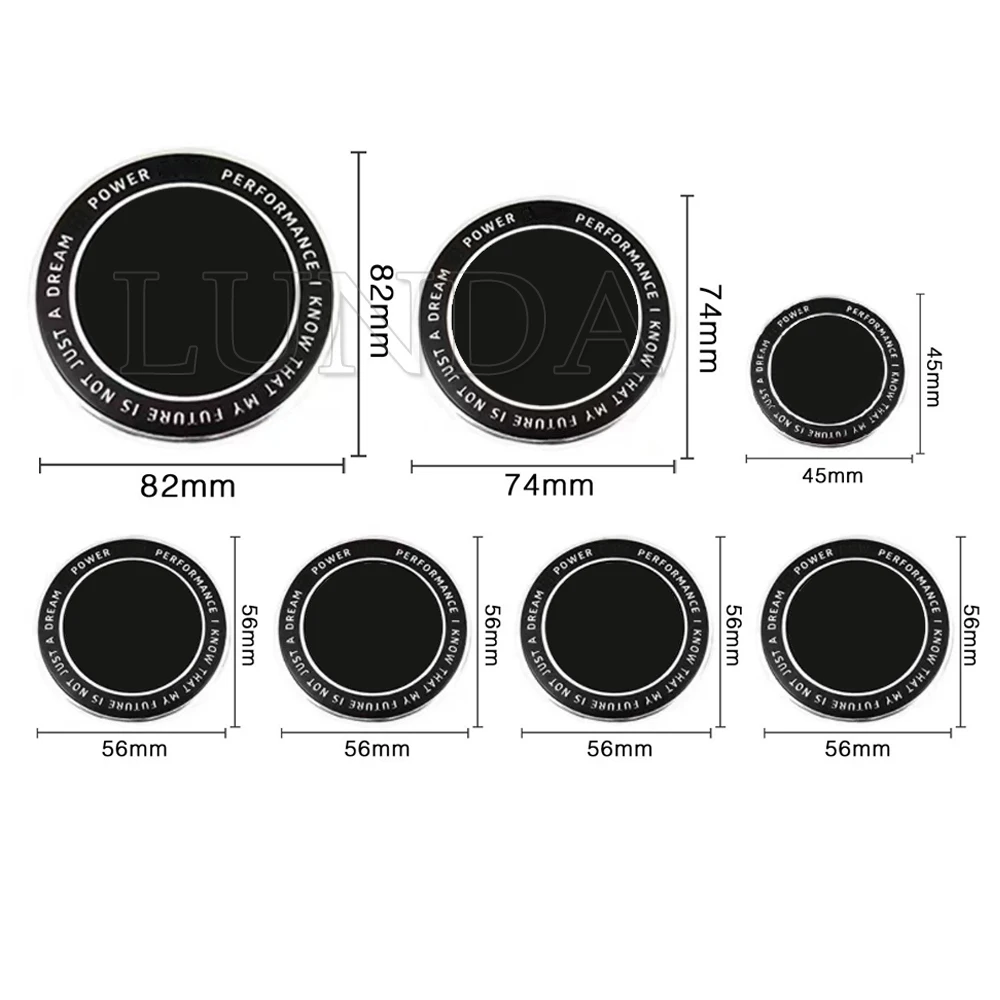 

7 шт. эмблема Переднего Капота для BMW Performance M 82 мм + задний значок 74 мм + колпачок ступицы колеса 68 мм + наклейка на рулевое колесо 45 мм автомобил...