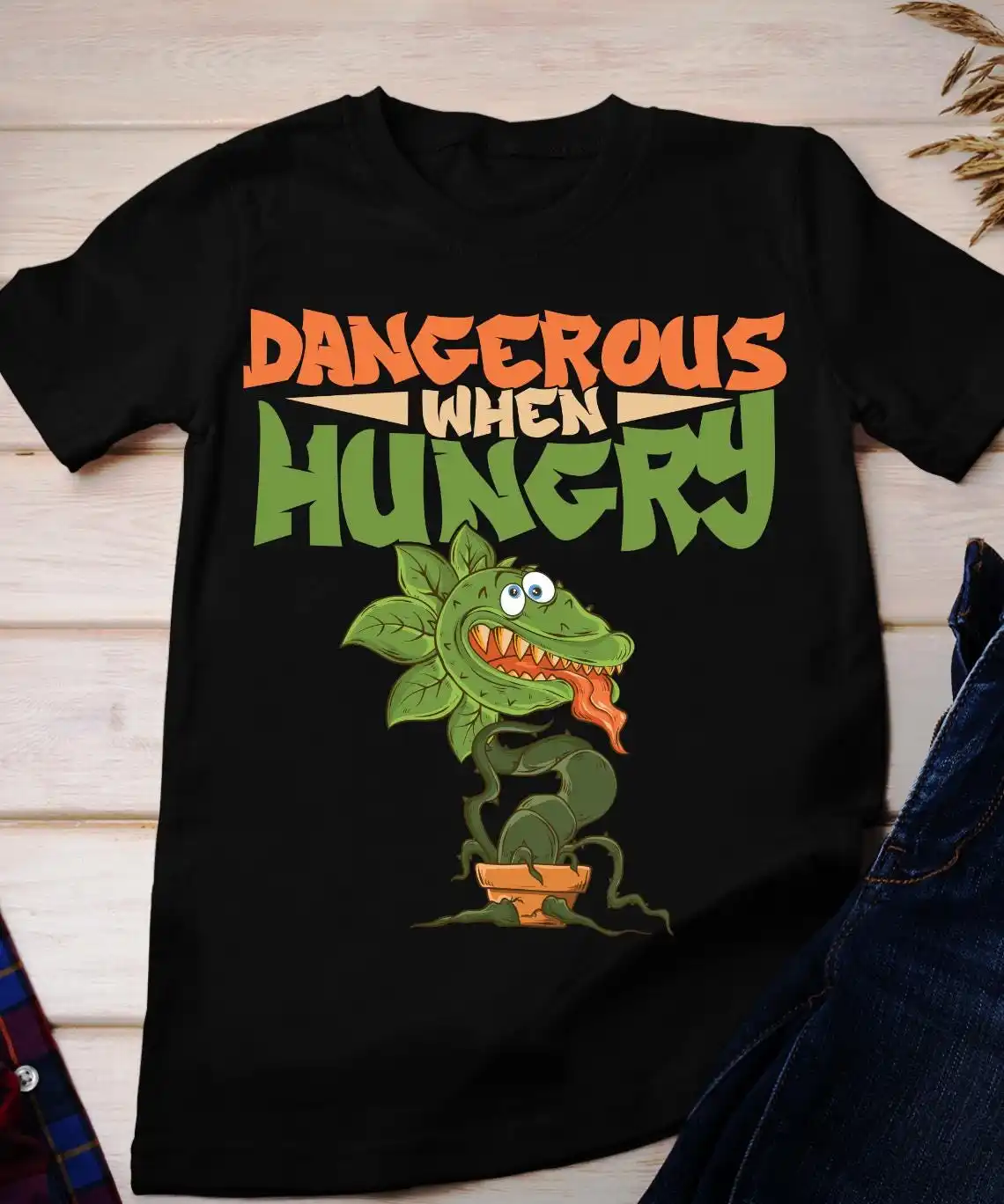 Футболка-ловушка для мух Венеры голодный монстр забавный любитель еды День