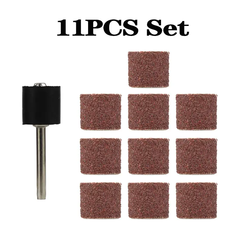 

11PCS 12.7mm Sanding Drum Kit Grit #80 #120 #180 Sanding Band for Dremel Sleeves For Electric Mini Angle Grinder Sanding Tools