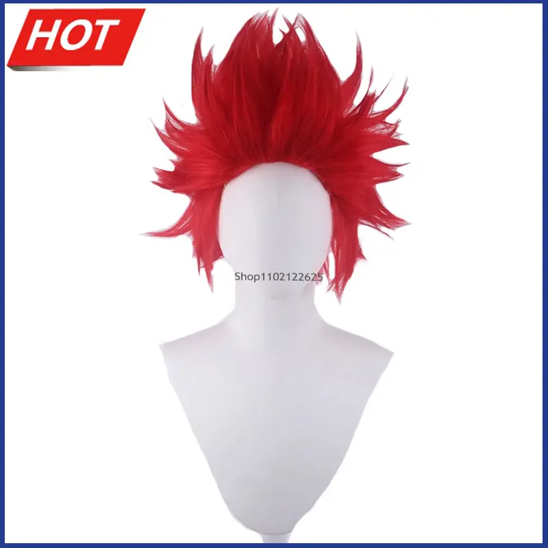 

Парик для косплея эйджиро из м/ф «Моя боку», термостойкий короткий красный костюм для косплея из м/ф «Моя геройская Академия», с шапочкой