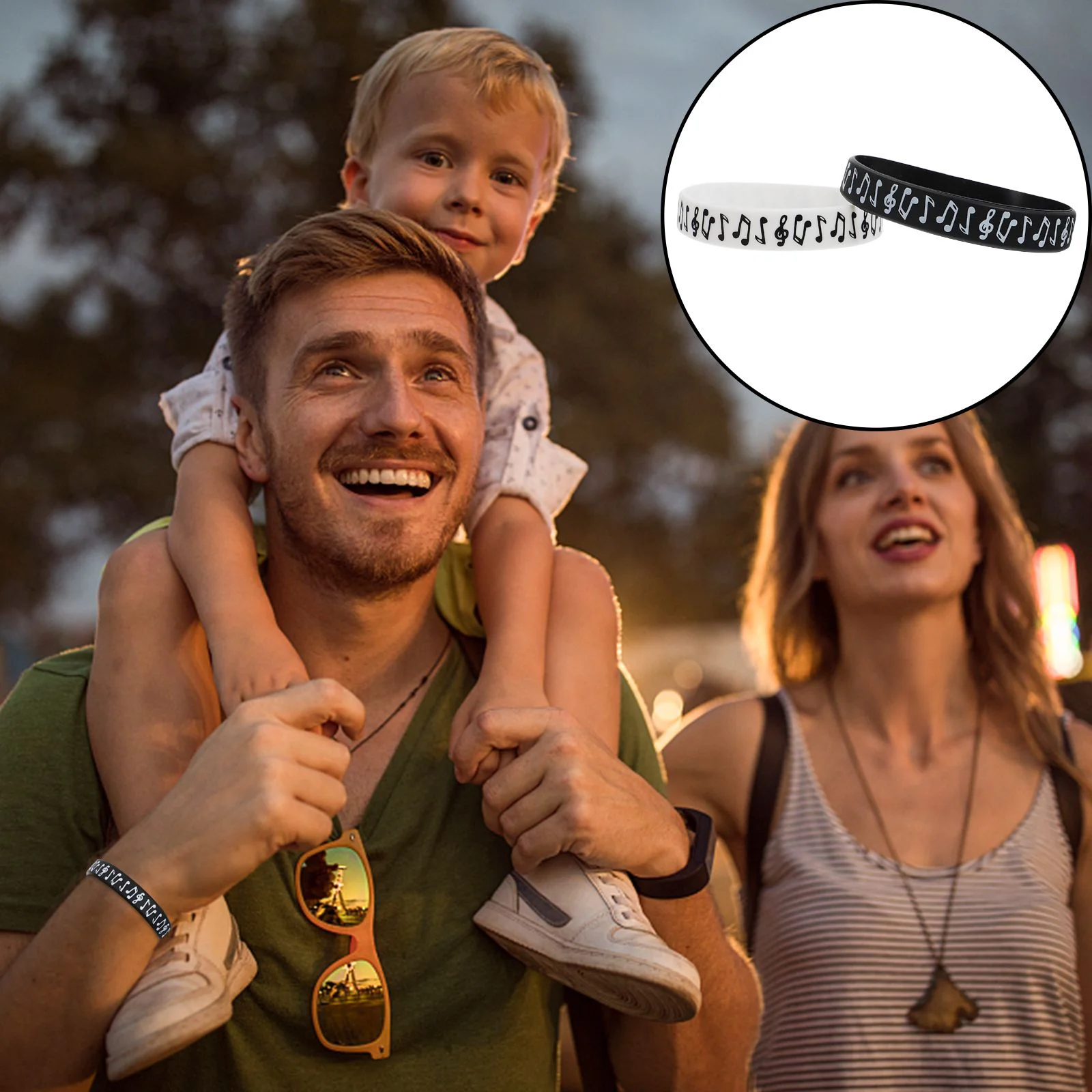 10 шт. желейная музыкальная нота силиконовая лента для мужчин на запястье