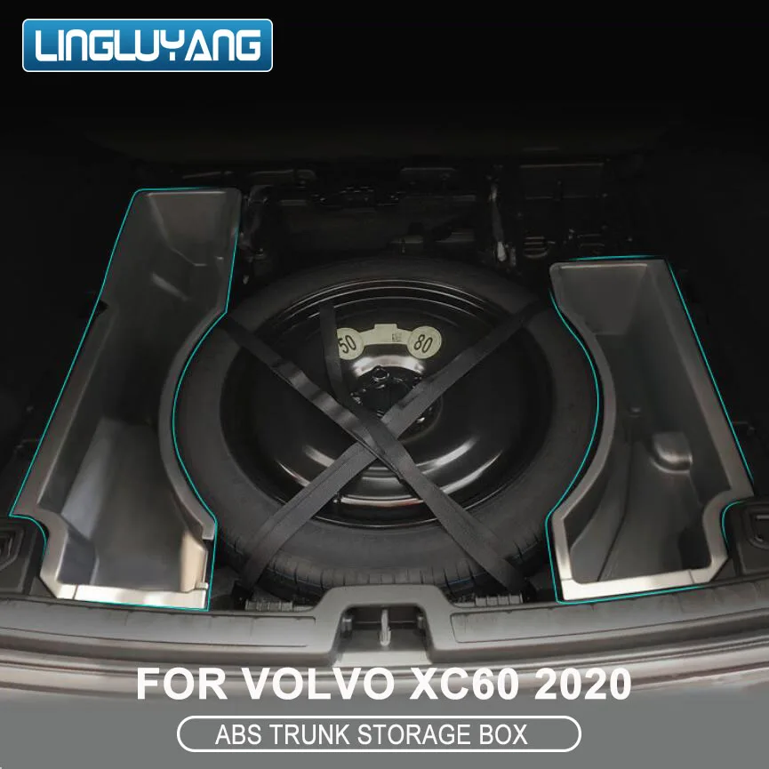 

Для Volvo xc60 2018 2019 2020 2021 багажник коробка для хранения xc60 запасная коробка для хранения шин ABS Материал/Флокирование автомобильные аксессуары