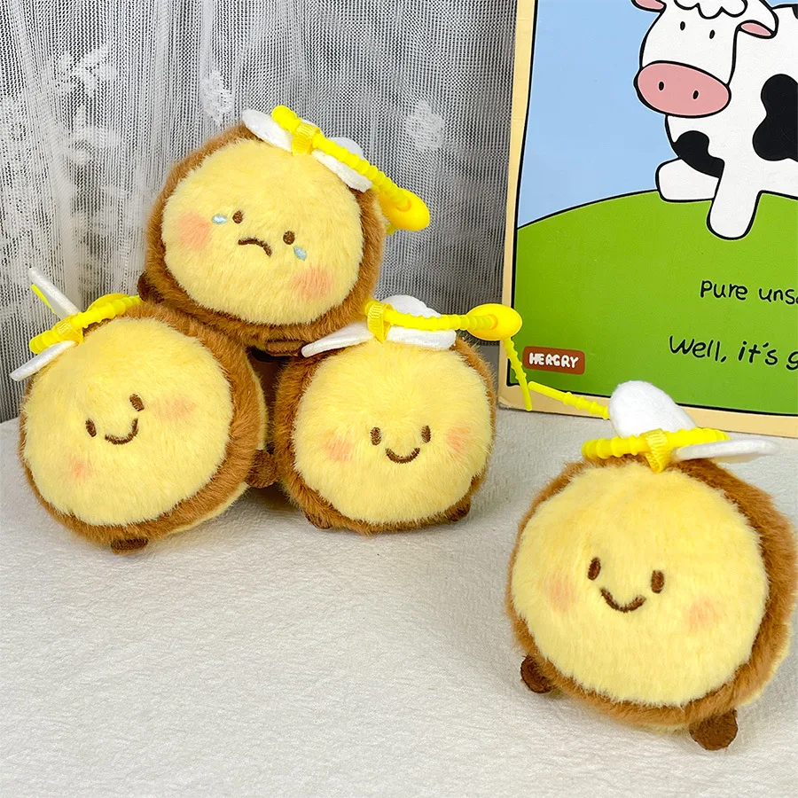 Милый круглый смайлик пчела кулон плюшевая кукла милая брелок школьный рюкзак