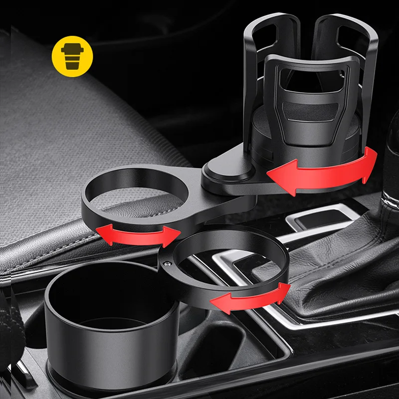

4 in 1 Multifunctional Universal Insert Car Drink Cup Holder Expander Adapter 360 Rotating Adjustable Base to Hold Storage Rack