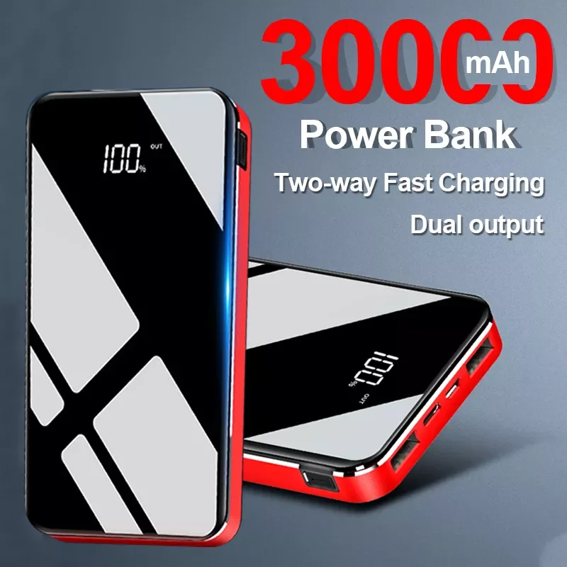 

Two-way Quick Charging Power Bank 30000mAh Portable Pocket HD Digital Display External Battery For iphone