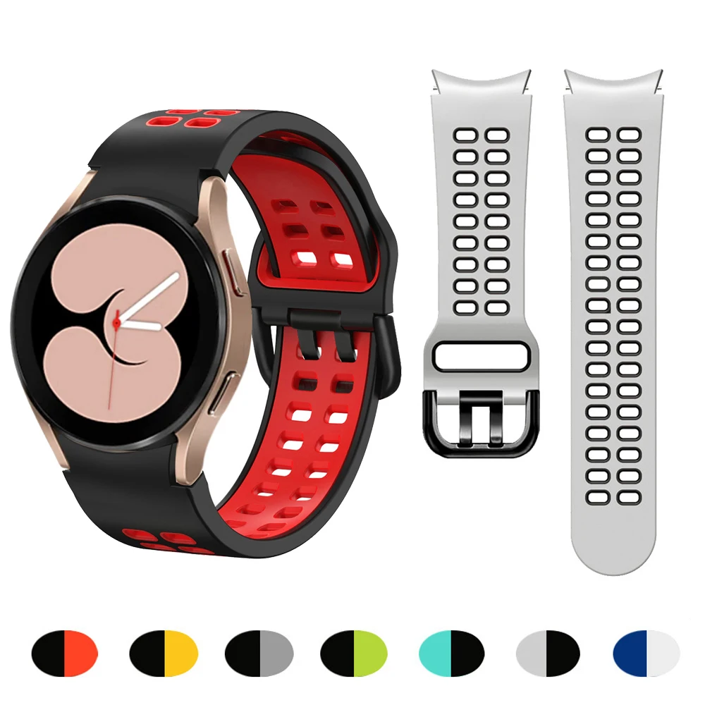 

20mm Watch Bracelet for Galaxy Watch 4 Strap Sport Silicone Band Wristband for Correa Galaxy Watch 5 40mm 44mm/Watch5 Pro Straps