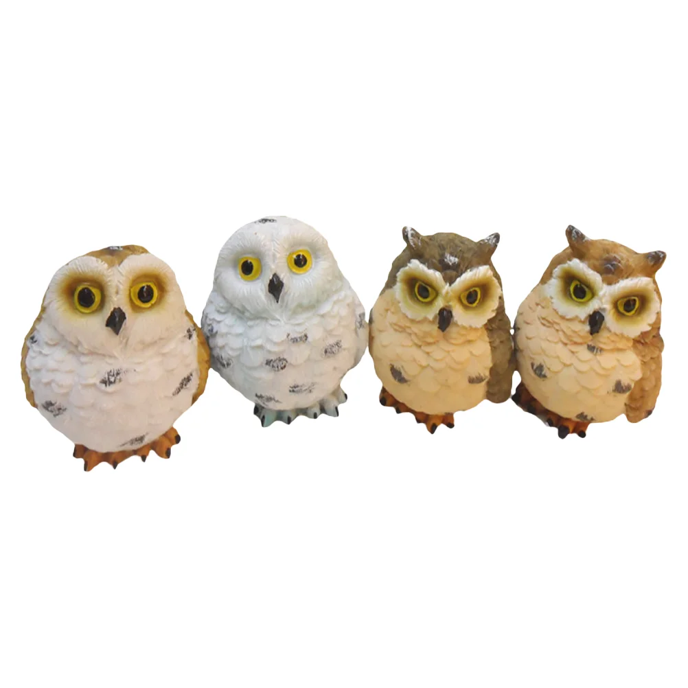 

Owl Figurines Micro Landscape Statue Figurinetiny Miniature Fairy Ornament Decoration Owls Resin Car Dashboard Decor Animals